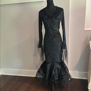 Elegant Black Velvet Dress